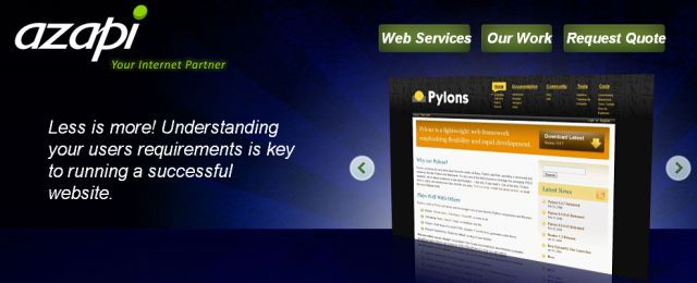 High contrast, glossy website design