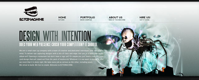 Ectomachine artistic header design