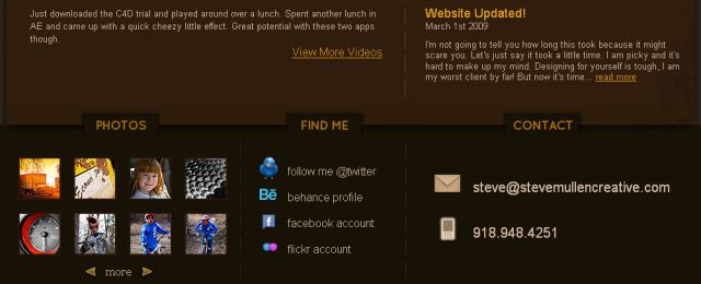 Socialised footer design for portfolio blogs