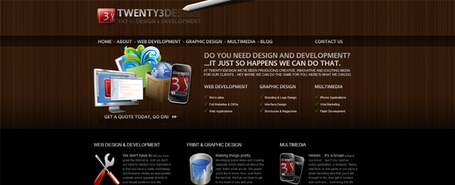 Twenty3design website design