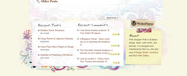 Web Designer Wall artistic footer design