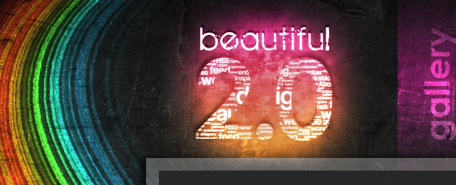 Grunge rainbow header graphics art