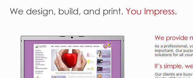 Clean, minimalistic website design