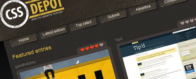 Grunge CSS websites gallery design