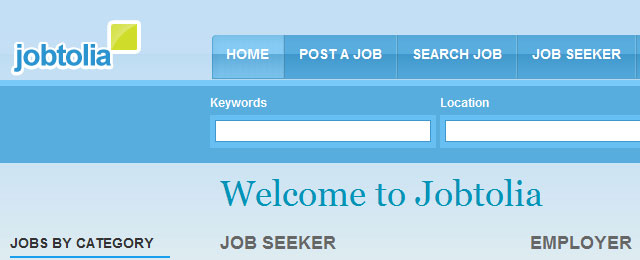 Glossy blue tabular navigation