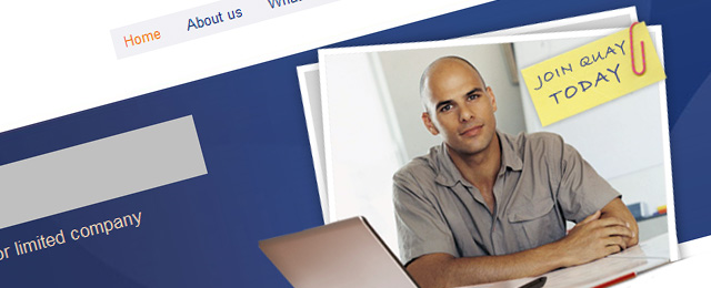 Simple company website design with a great header