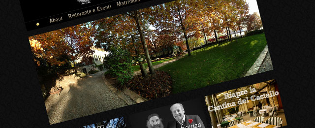 Simple, dark, website design of a restaurant